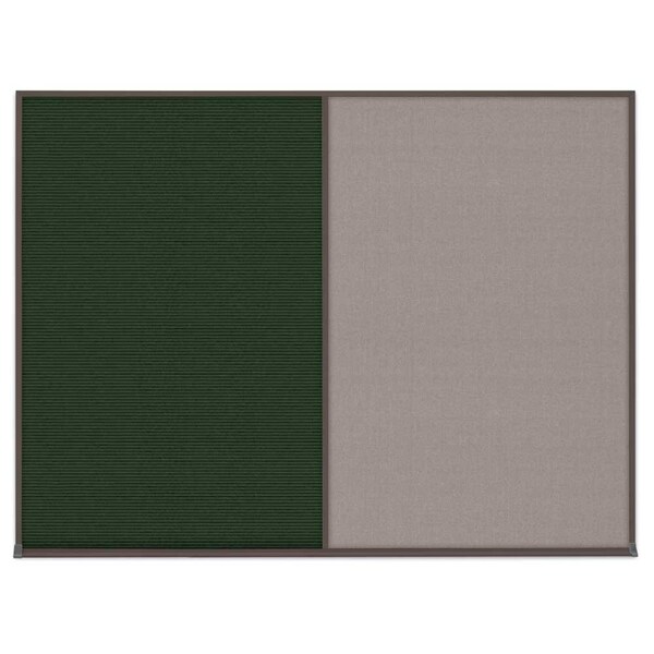 Double Door Radius Corkboard, 42"X32", S, UV80025-SATIN-RUBBER